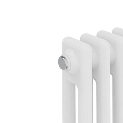 Rinse Bathrooms Traditional Radiator White Vertical Double Column Cast Iron Radiators Tall Central Heating 1500x200mm