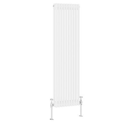 Rinse Bathrooms Traditional Radiator White Vertical Double Column Cast Iron Radiators Tall Central Heating 1500x470mm