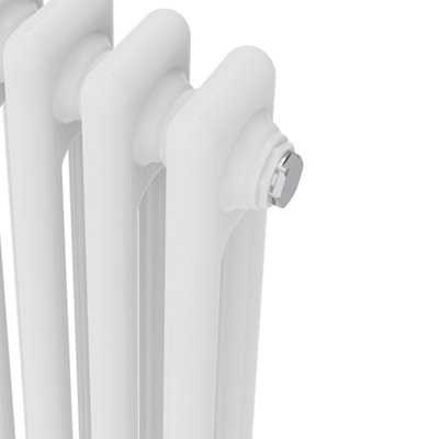 Rinse Bathrooms Traditional Radiator White Vertical Double Column Cast Iron Radiators Tall Central Heating 1800x470mm