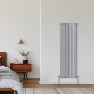 Rinse Bathrooms Vertical Radiators 1600x408mm Flat Panel Column Designer Radiator Chrome Single Radiators Central Heating