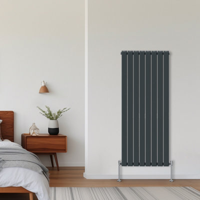 Rinse Bathrooms Vertical Radiators 1600x544mm Flat Panel Column Designer Radiator Anthracite Double Radiators Central Heating