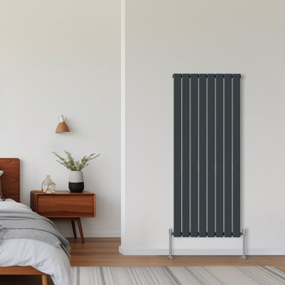 Rinse Bathrooms Vertical Radiators 1600x544mm Flat Panel Column Designer Radiator Anthracite Single Radiators Central Heating