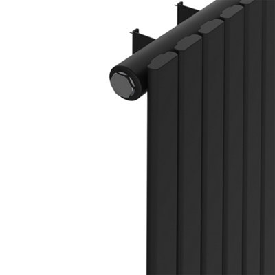 Rinse Bathrooms Vertical Radiators 1600x544mm Flat Panel Column Designer Radiator Black Single Radiators Central Heating