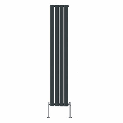 Rinse Bathrooms Vertical Radiators 1800x272mm Flat Panel Column Designer Radiator Anthracite Single Radiators Central Heating