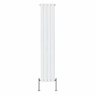 Rinse Bathrooms Vertical Radiators 1800x272mm Flat Panel Column Designer Radiator White Single Radiators Central Heating