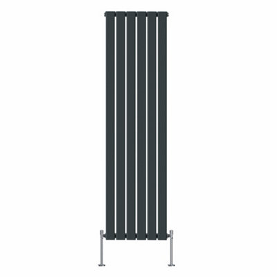Rinse Bathrooms Vertical Radiators 1800x408mm Flat Panel Column Designer Radiator Anthracite Single Radiators Central Heating