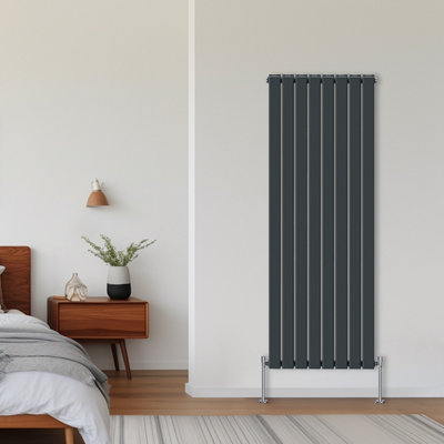 Rinse Bathrooms Vertical Radiators 1800x544mm Flat Panel Column Designer Radiator Anthracite Double Radiators Central Heating