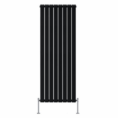 Rinse Bathrooms Vertical Radiators 1800x544mm Flat Panel Column Designer Radiator Black Double Radiators Central Heating