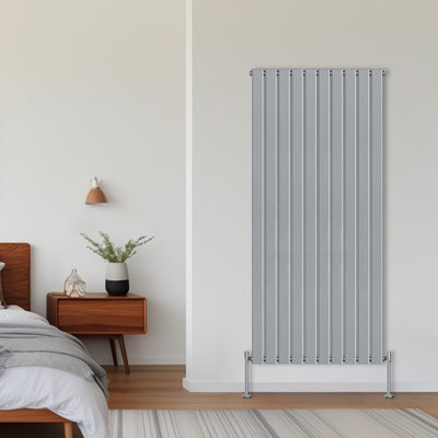 Rinse Bathrooms Vertical Radiators 1800x680mm Flat Panel Column Designer Radiator Chrome Single Radiators Central Heating