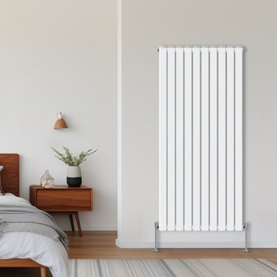 Rinse Bathrooms Vertical Radiators 1800x680mm Flat Panel Column Designer Radiator White Double Radiators Central Heating