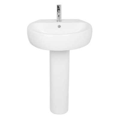 Rinse Bathrooms Wash Basin with Full Pedestal