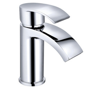 Rinse Bathrooms Waterfall Bathroom Basin Tap Sink Mixer Faucet Chrome