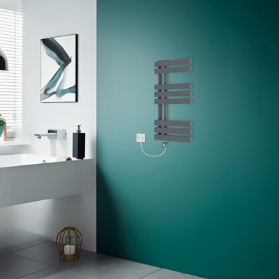 Rinse Bathrooms WiFi Thermostatic Electric Bathroom Heated Towel Rail ...