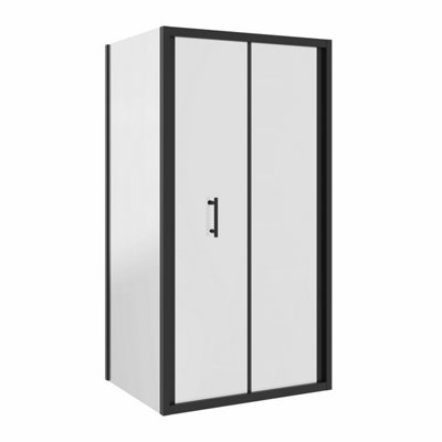 Rinse Black 1000x900mm Bifold Shower Enclosure Cubicles 6mm Self Clean ...