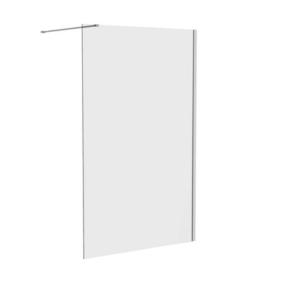 Rinse Chrome Walkin Shower Enclosure 1100mm 8mm Clear Easy Clean Safety Glass Wetroom Shower Screen