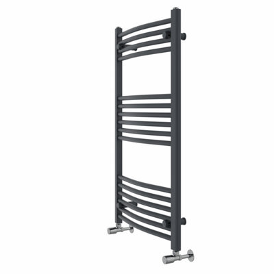 Rinse Curved Bathroom Heated Towel Rail Ladder Radiator Anthracite 1000x600mm