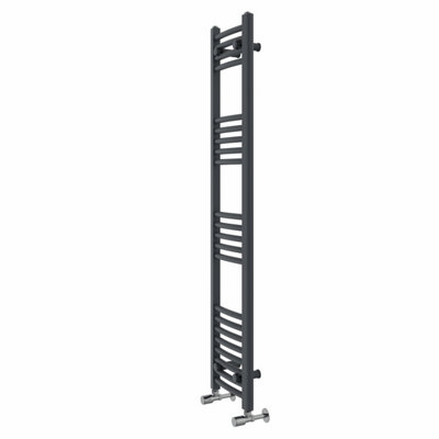 Rinse Curved Bathroom Heated Towel Rail Ladder Radiator Anthracite 1400x300mm