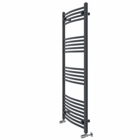 Rinse Curved Bathroom Heated Towel Rail Ladder Radiator Anthracite 1400x600mm