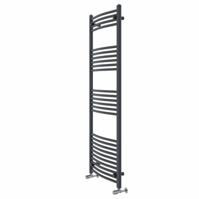 Rinse Curved Bathroom Heated Towel Rail Ladder Radiator Anthracite 1600x600mm