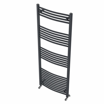 Rinse Curved Bathroom Heated Towel Rail Ladder Radiator Anthracite 1600x600mm