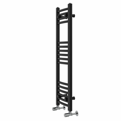 Rinse Curved Bathroom Heated Towel Rail Ladder Radiator Black 1000x300mm