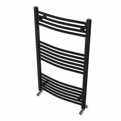 Rinse Curved Bathroom Heated Towel Rail Ladder Radiator Black 1000x600mm