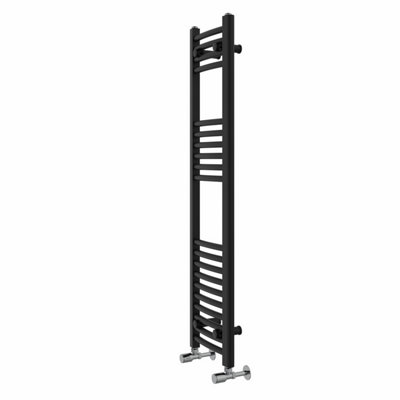 Rinse Curved Bathroom Heated Towel Rail Ladder Radiator Black 1200x300mm