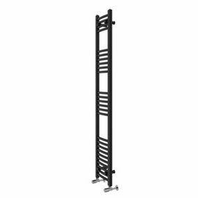 Rinse Curved Bathroom Heated Towel Rail Ladder Radiator Black 1600x300mm