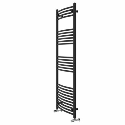 Rinse Curved Bathroom Heated Towel Rail Ladder Radiator Black 1600x600mm