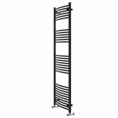 Rinse Curved Bathroom Heated Towel Rail Ladder Radiator Black 1800x600mm