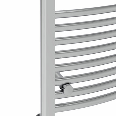 Rinse Curved Bathroom Heated Towel Rail Ladder Radiator Chrome 1400x600mm