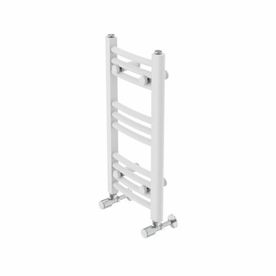 Rinse Curved Bathroom Heated Towel Rail Ladder Radiator White 600x300mm