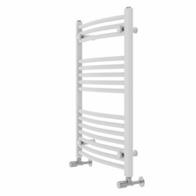 Rinse Curved Bathroom Heated Towel Rail Ladder Radiator White 800x600mm