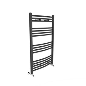 Rinse Curved Bathroom Heated Towel Rail Warmer Radiator Central Heating Anthracite - 1000x600mm