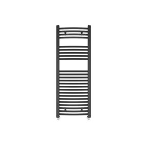 Rinse Curved Bathroom Heated Towel Rail Warmer Radiator Central Heating Anthracite - 1200x450mm