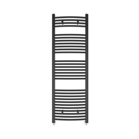 Rinse Curved Bathroom Heated Towel Rail Warmer Radiator Central Heating Anthracite - 1500x500mm