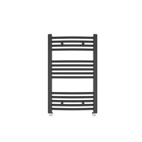 Rinse Curved Bathroom Heated Towel Rail Warmer Radiator Central Heating Anthracite - 800x500mm