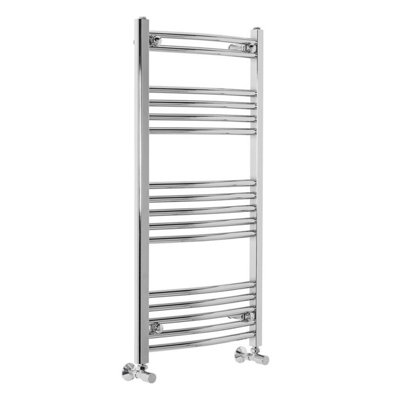 Rinse Curved Bathroom Heated Towel Rail Warmer Radiator Central Heating Chrome - 1000x500mm