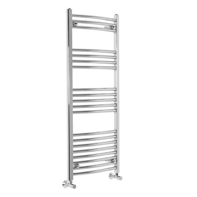 Rinse Curved Bathroom Heated Towel Rail Warmer Radiator Central Heating Chrome - 1200x500mm