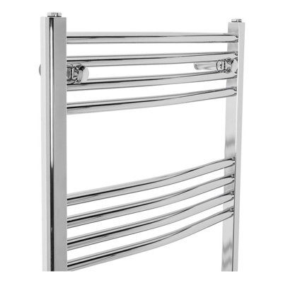 Rinse Curved Bathroom Heated Towel Rail Warmer Radiator Central Heating Chrome - 1600x600mm