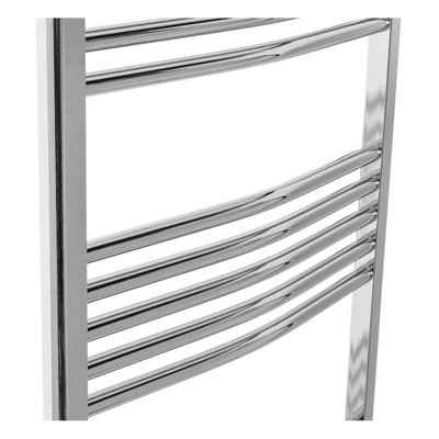 Rinse Curved Bathroom Heated Towel Rail Warmer Radiator Central Heating Chrome - 1600x600mm