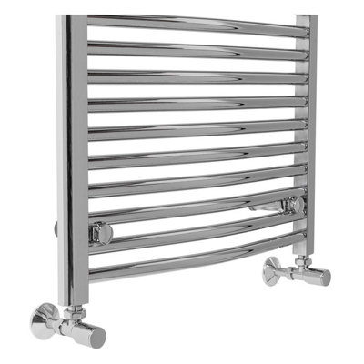 Rinse Curved Bathroom Heated Towel Rail Warmer Radiator Central Heating Chrome - 1600x600mm