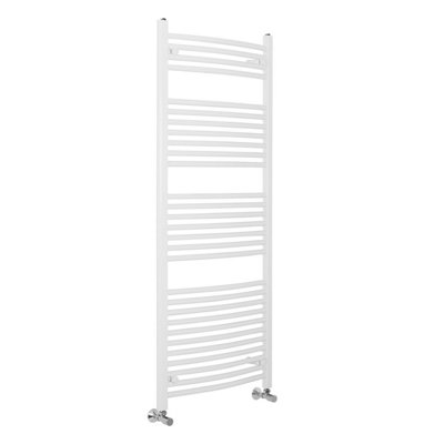 Rinse Curved Bathroom Heated Towel Rail Warmer Radiator Central Heating White - 1500x600mm