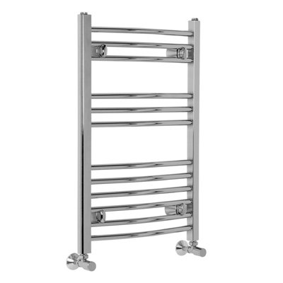 Rinse Curved Heated Towel Rail Bathroom Ladder Radiator Central Heating Chrome 750x495mm