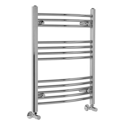 Rinse Curved Heated Towel Rail Bathroom Ladder Radiator Central Heating Chrome 750x600mm