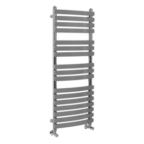 Rinse Curved Heated Towel Rail Radiator Ladder for Bathroom Kitchen Central Heating Towel Warmer Chrome 1200x500mm