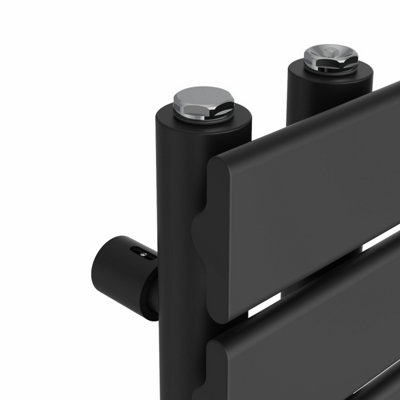 Rinse Designer Bathroom Heated Towel Rail Rad Ladder Radiator - 824 x 500 mm - Black