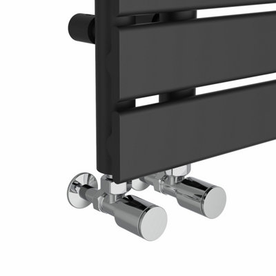 Rinse Designer Bathroom Heated Towel Rail Rad Ladder Radiator - 824 x 500 mm - Black