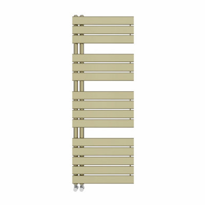 Rinse Designer Heated Towel Rail Bathroom Ladder Radiator Warmer Central Heating Rads Flat Panel Brushed Brass 1380x500mm