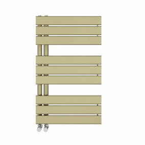 Rinse Designer Heated Towel Rail Bathroom Ladder Radiator Warmer Central Heating Rads Flat Panel Brushed Brass 824x500mm